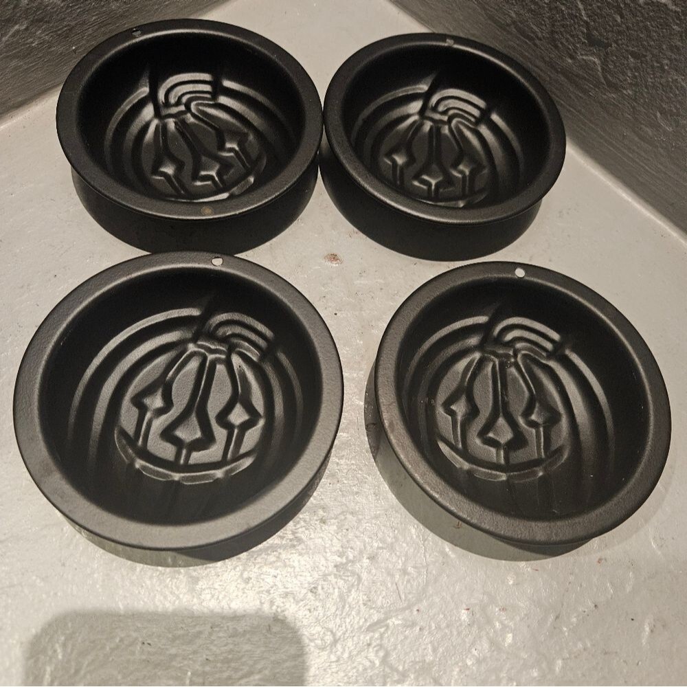 Pumpkin Mini Cake Molds 4" Black Metal